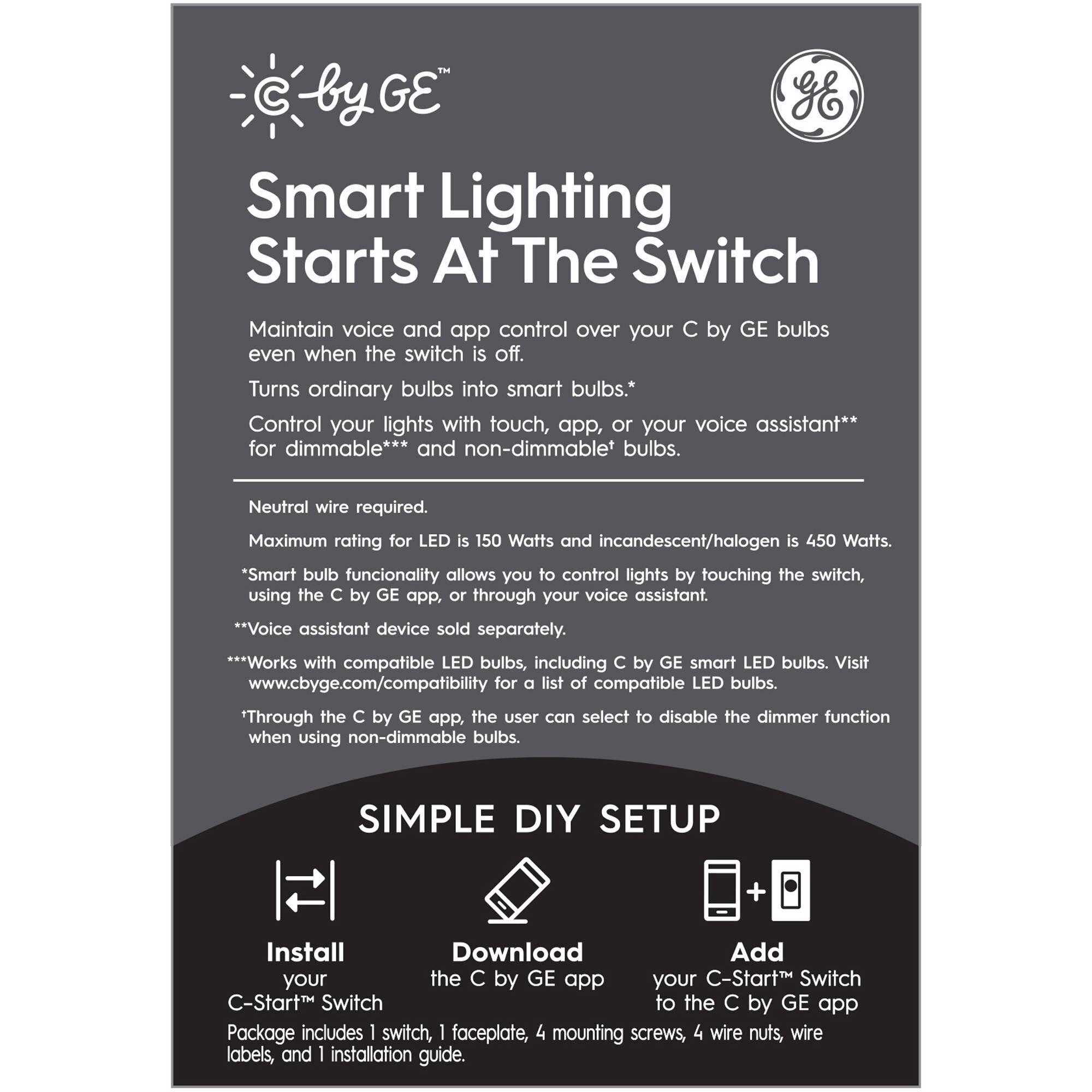 GE C-Start Smart Switch Dimmer 252807 - Cheap Fitting