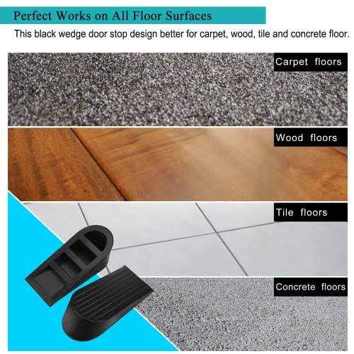 Big Door Stopper Heavy Duty Wedge Rubber Door Stop Works on All - Cheap Fitting