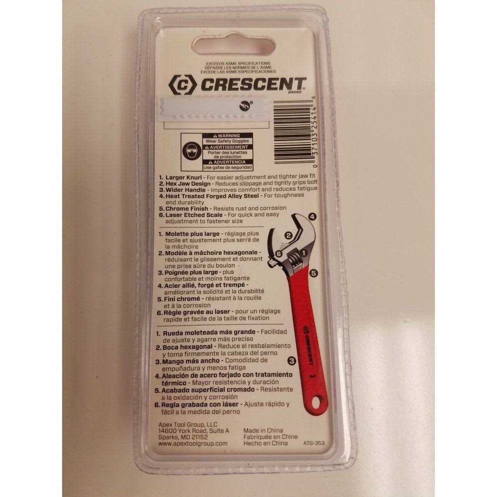Crescent 4 Adjustable Cushion Grip Wrench AC24CVS - Cheap Fitting