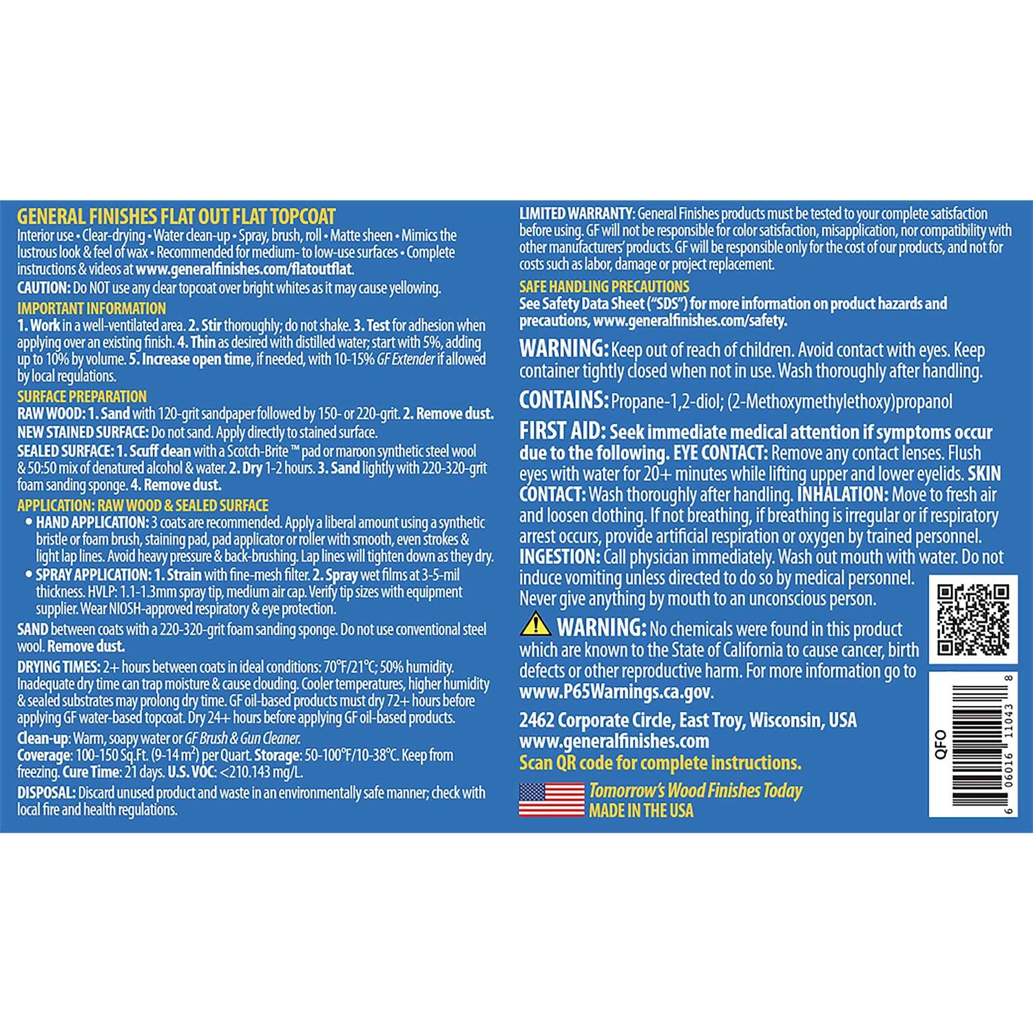 General Finishes Flat Out Flat Topcoat - Cheap Fitting