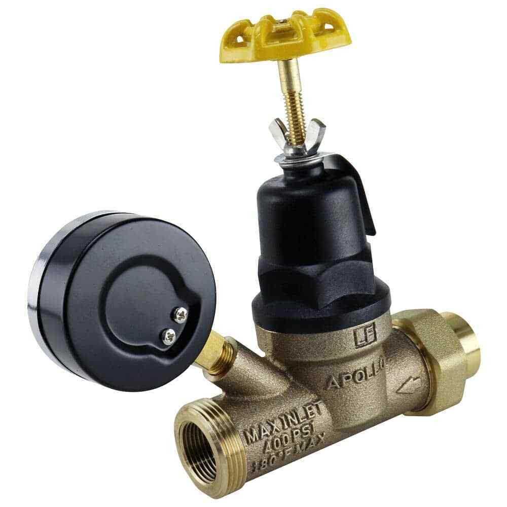Apollo 3/4 in. FNPT Bronze Water Pressure Regulator with Gauge - Cheap Fitting
