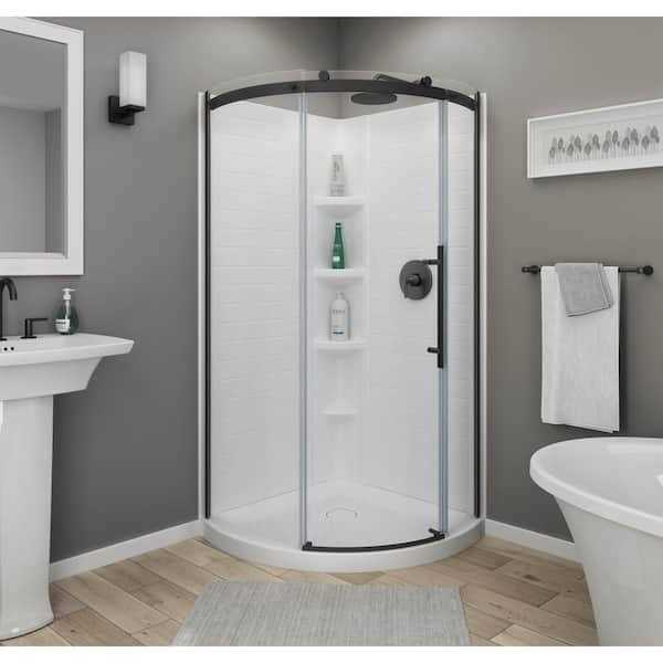 American Standard Ovation Curve 36 in. W x 72 in. H Sliding Frameless Curved Shower Door - Cheap Fitting