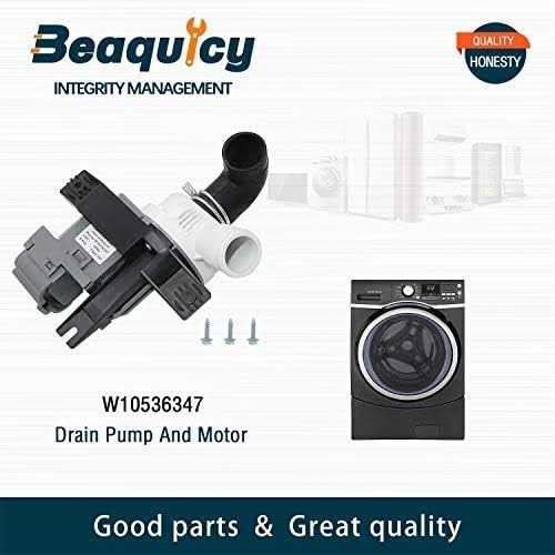 W10536347 W10155921 W10049390 Washer Drain Pump with 3 Mounting Screws by Beaquicy - Cheap Fitting