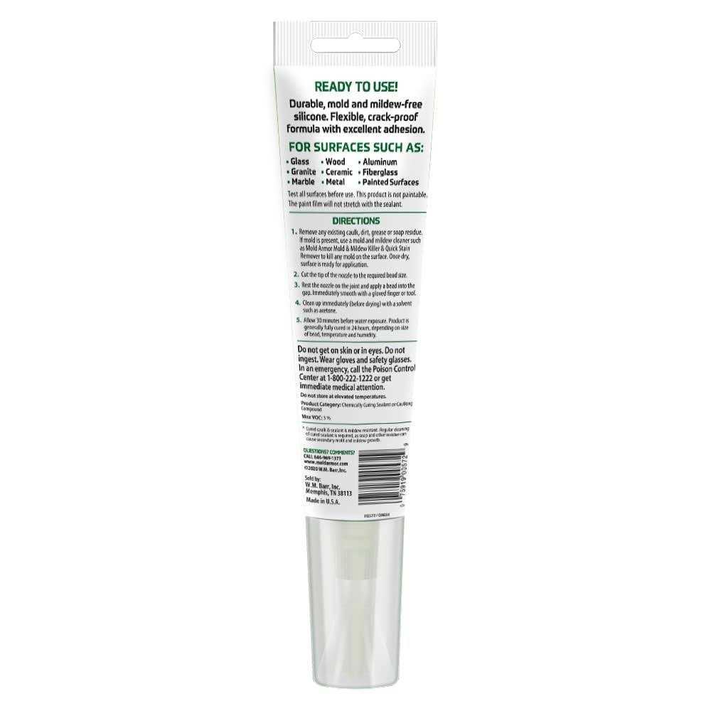 Mold Armor 5.5-oz Clear Silicone Caulk - Cheap Fitting