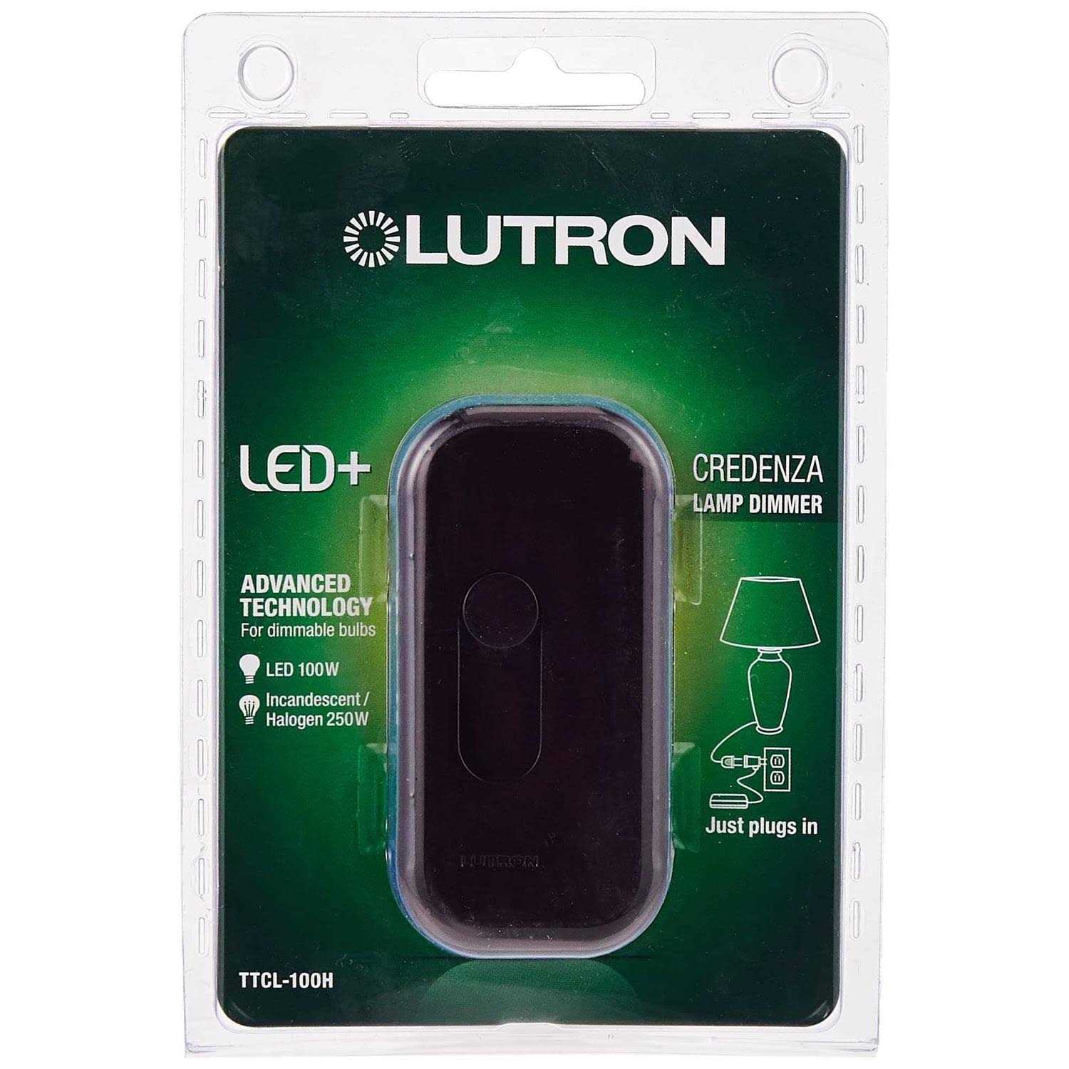 Lutron Credenza Plug-In C-L LED / CFL Lamp Dimmer TTCL-100H-BR - Cheap Fitting