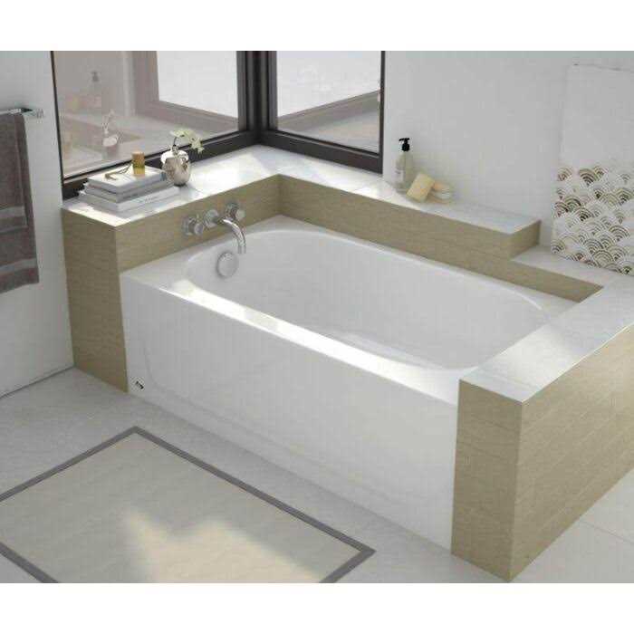 Bootz 011 Kona 54 x 30 Porcelain Enamel Alcove Right Hand Drain Bathtub in White - Cheap Fitting