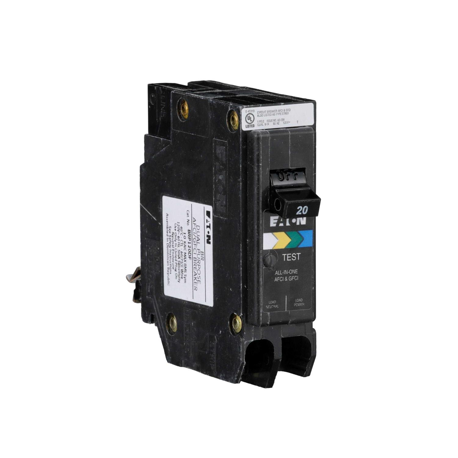 Eaton 20-Amp 1-Pole Dual Function Afci/Gfci Plug-On Neutral Circuit Breaker - Cheap Fitting