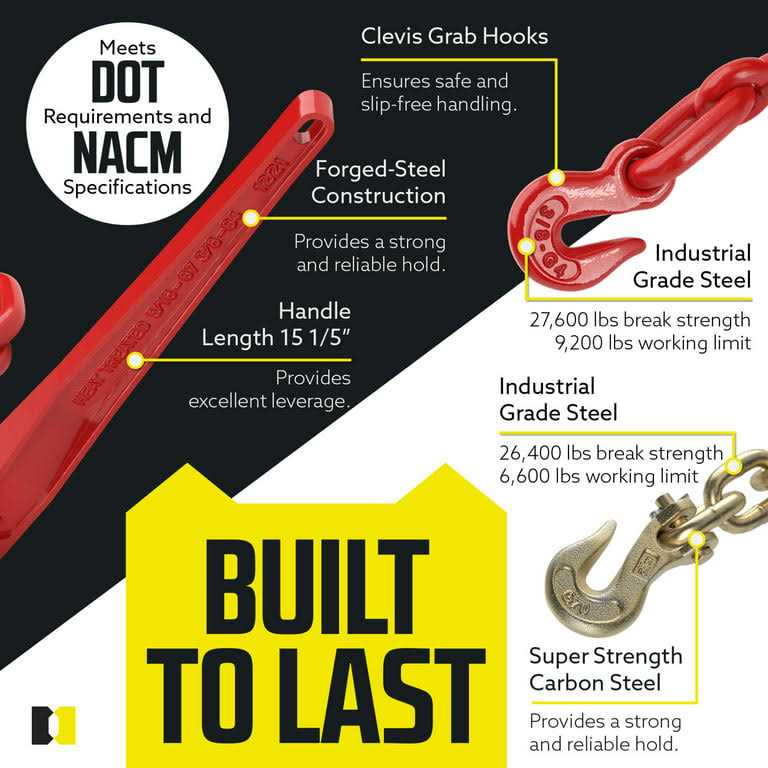 Dc Cargo Mall Grade 70 Chain and Ratchet Binder Kit - Cheap Fitting