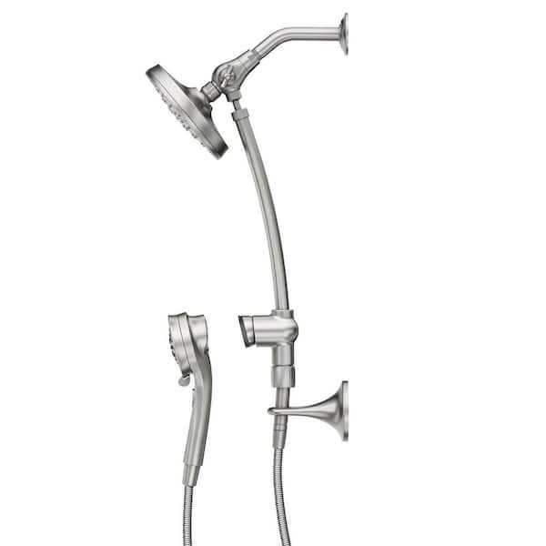 MOEN Attract with Magnetix 6-Spray Patterns 6.75 in. Wall Mount Dual Shower Heads with Slidebar - Cheap Fitting