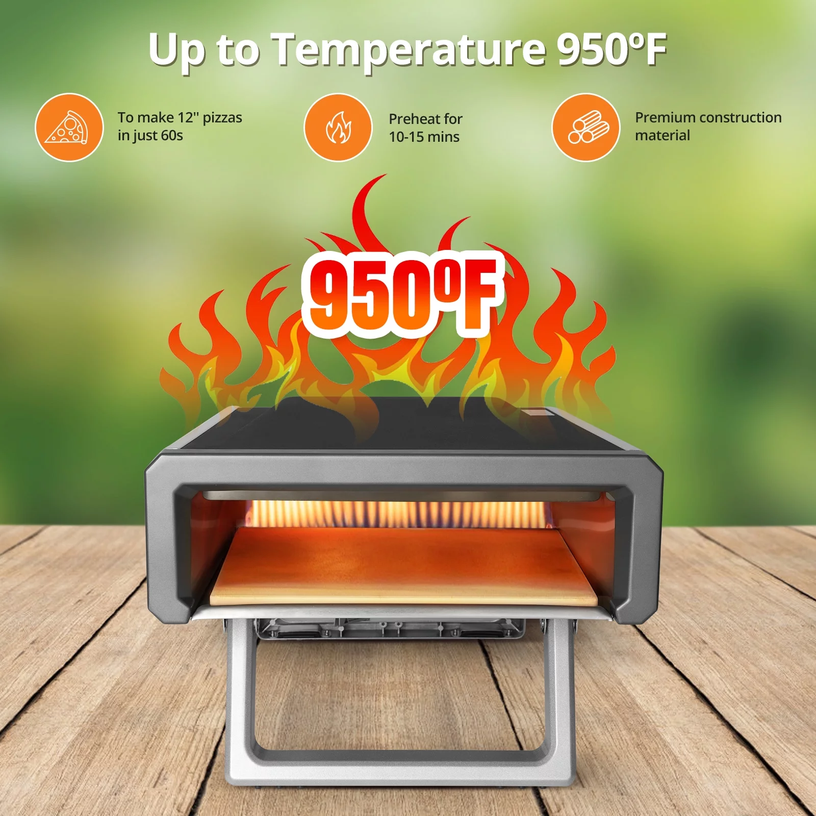 BEKAY  Outdoor  Pizza Oven Gas, Portable Stainless Steel Propane Pizza Oven, Pizza Maker with Rotating Stone for Backyard, Camping - Cheap Fitting