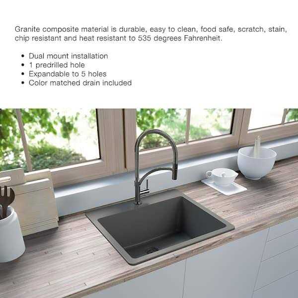Glacier Bay Stonehaven Drop-in/Undermount Granite Composite Single Bowl Kitchen Sink Strainer - Cheap Fitting