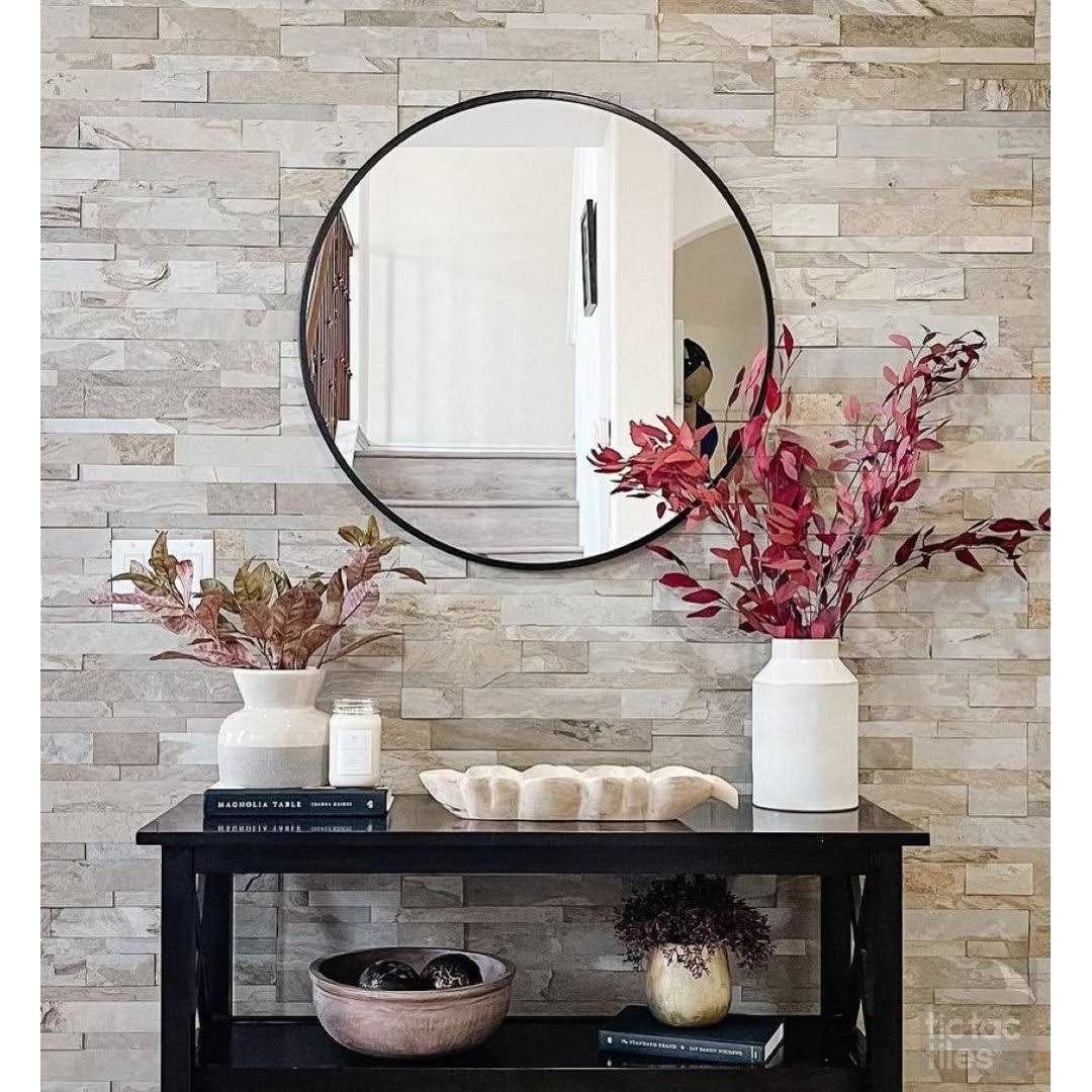 Tic Tac Tiles 4-Sheet Peel and Stick Self Adhesive Removable Stick on Kitchen Backsplash Bathroom 3D Wall Stone Tiles - Cheap Fitting