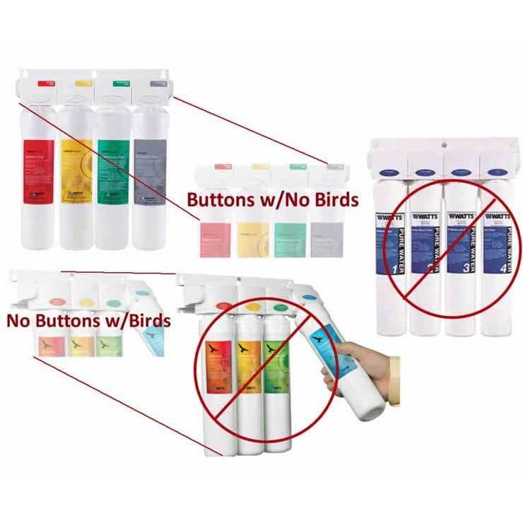 Watts Premier RO Pure Replacement Filter 6-Pack Plus Membrane - Cheap Fitting