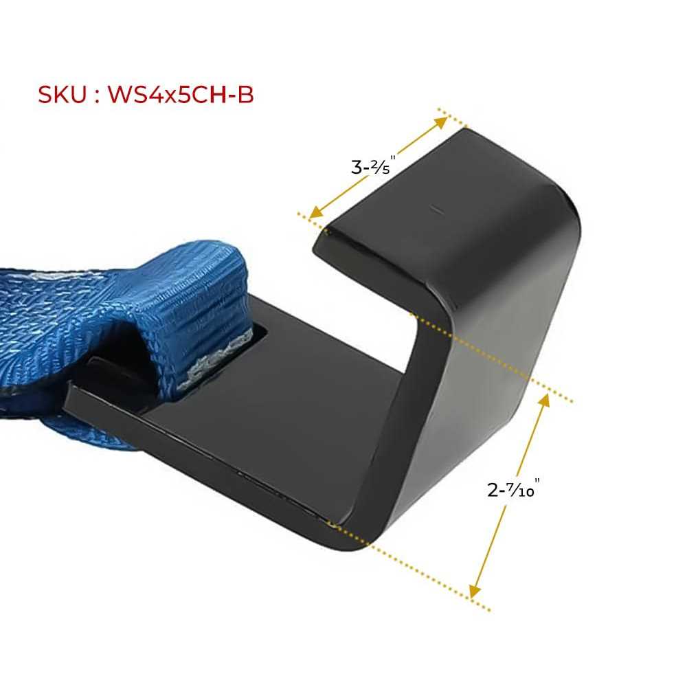 Mytee Products 4 x 5′ Roll Off Container Winch Strap w/ Large Flat Hook for Truck - Cheap Fitting