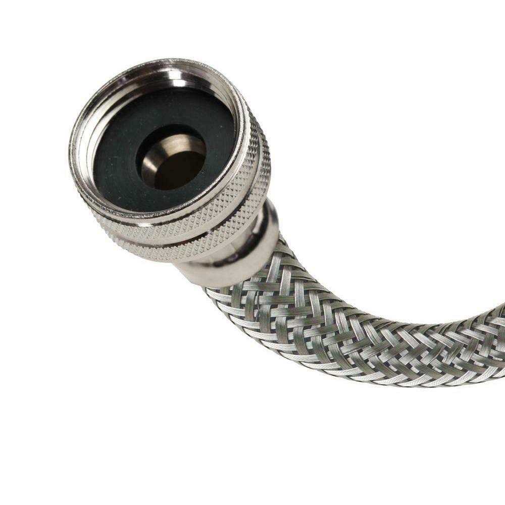 Fluidmaster Universal 3/4 in. x 6 ft. Stainless Steel High Efficiency Washing Machine Hose - Cheap Fitting