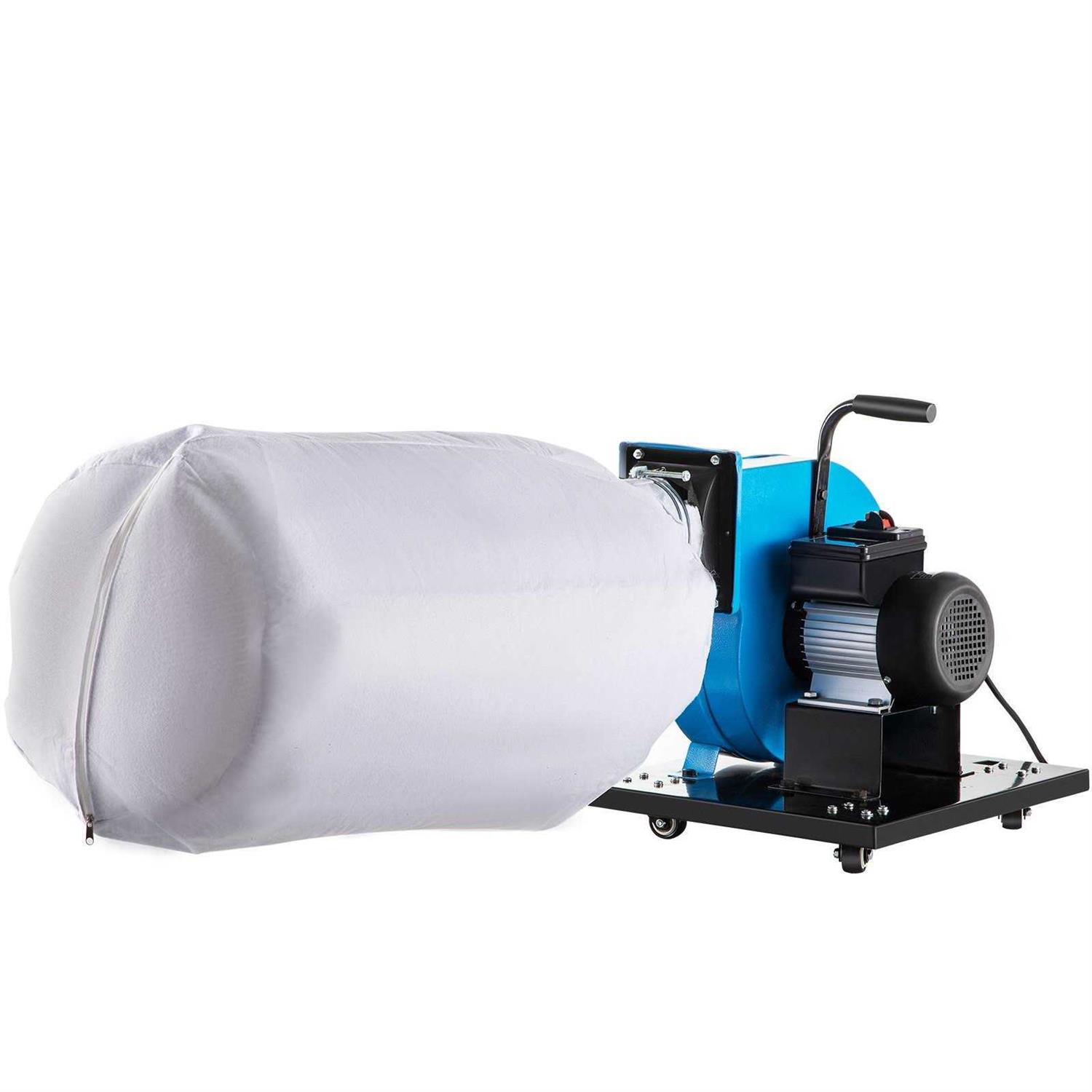 Vevor 1HP Dust Collector 537 CFM Wheeled Jet Dust Collection Potable 15-Gallon Bag Dust Collector 30 Micron Bag Filtration Dust Collector Dust - Cheap Fitting
