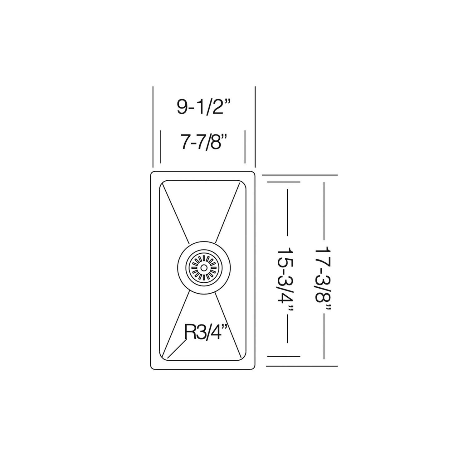 SINK DEPOT 18-Gauge Stainless Steel 9 in. Undermount Bar Sink with Basket Drainer - Cheap Fitting