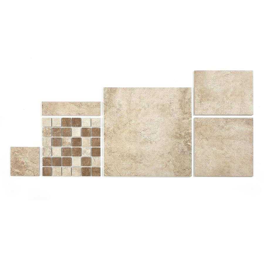 Style Selections 12 x 12 Mesa Beige Glazed Porcelain Stone Look Floor & Wall Tile 97518281786 - Cheap Fitting