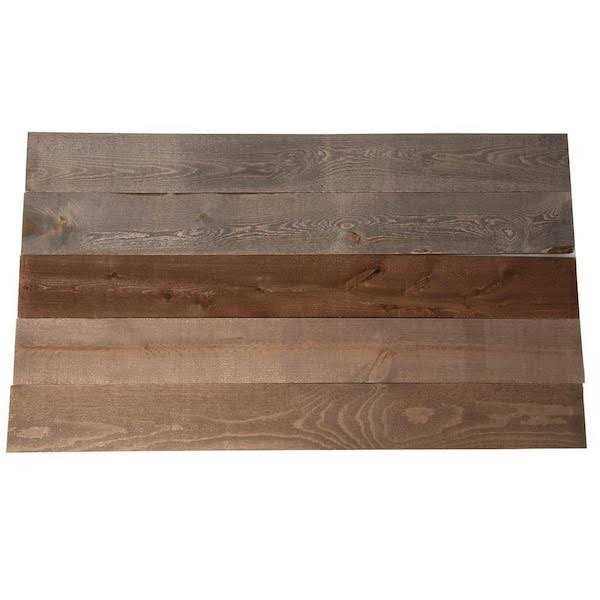 5.5 x 48 Solid Wood Wall Paneling (Set of 5) Latitude 59 Color: Gray/Brown - Cheap Fitting