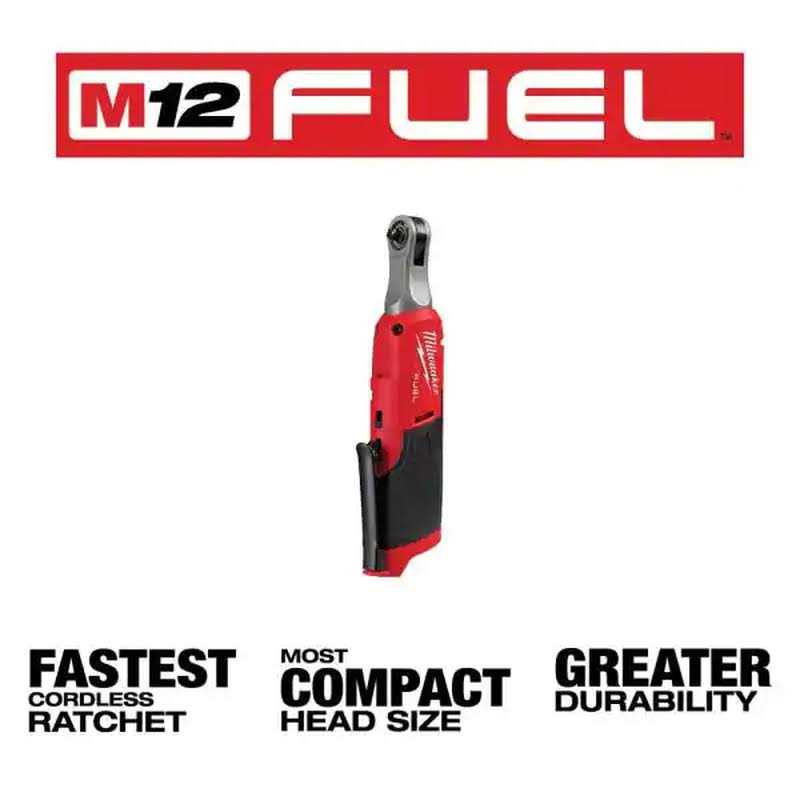Milwaukee M12 FUEL 12V Lithium-Ion Brushless Cordless High Speed 1/4 in. Ratchet with 1/4 in. and 3/8 in. Rubber Boot - Cheap Fitting