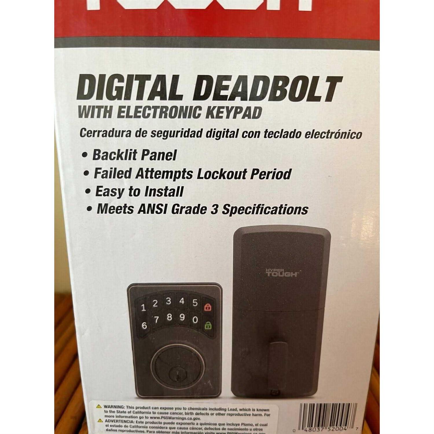 Hyper Tough Digital Deadbolt 1752004 - Cheap Fitting