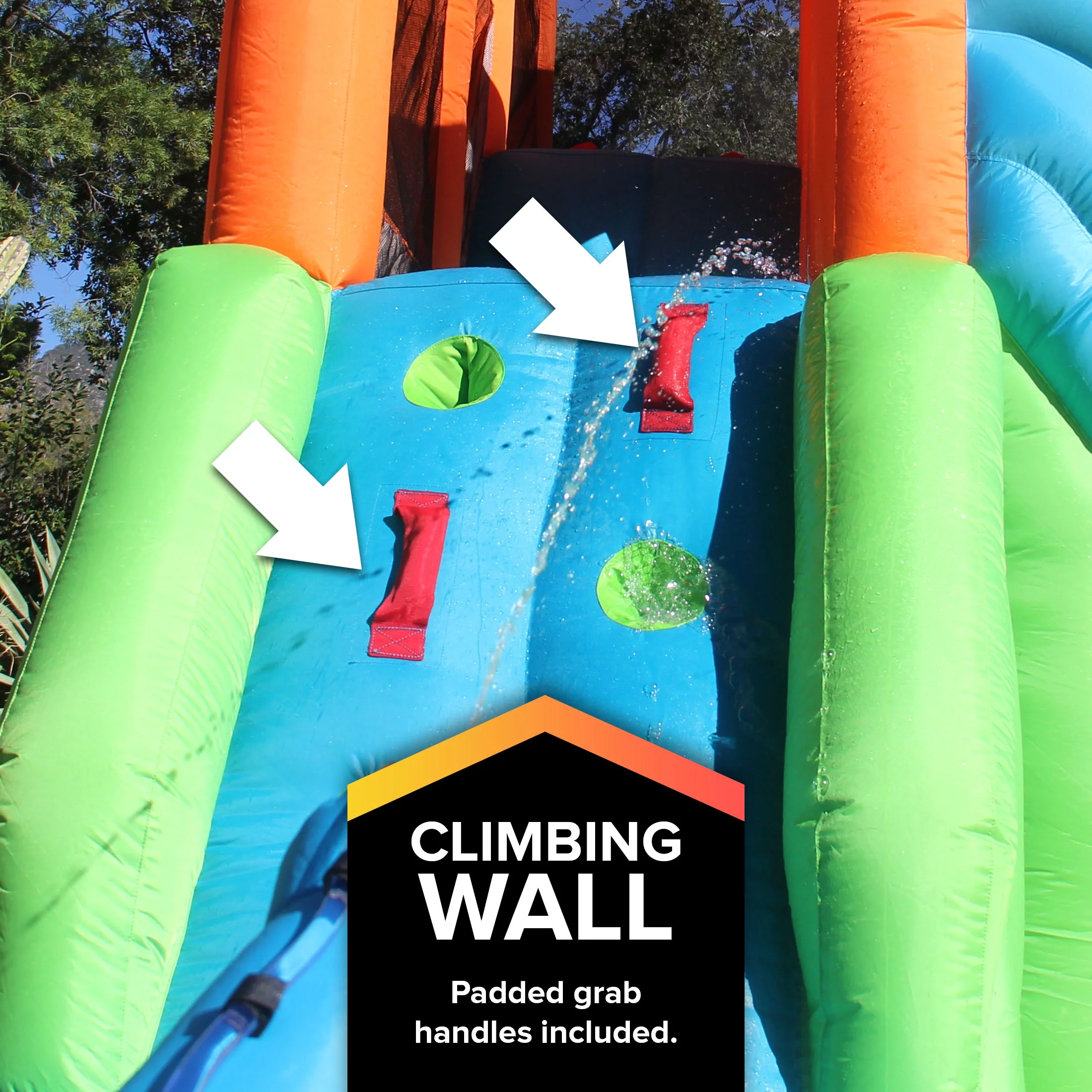 Sportspower Twin Peaks Splash n' Slide with Lifetime Warranty on Heavy Duty Blower - Cheap Fitting