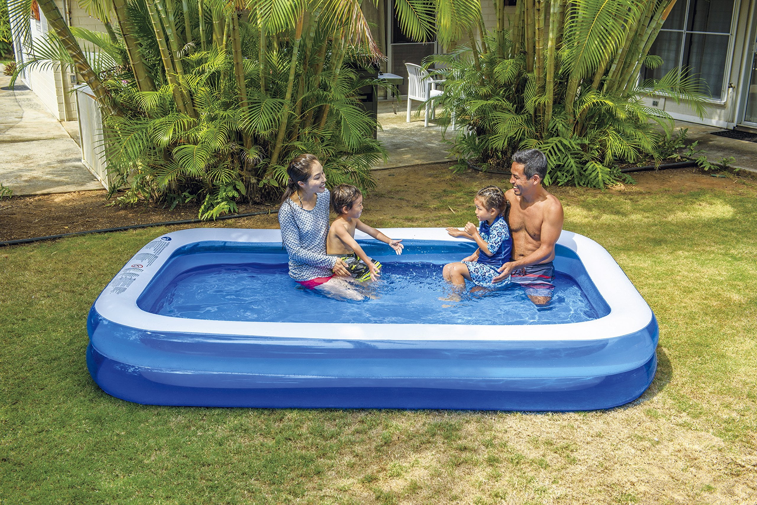 Jilong Giant Inflatable Kiddie Pool - Family and Kids Inflatable Rectangular Pool - 10 Feet Long (120 X 72 X 20) - Cheap Fitting