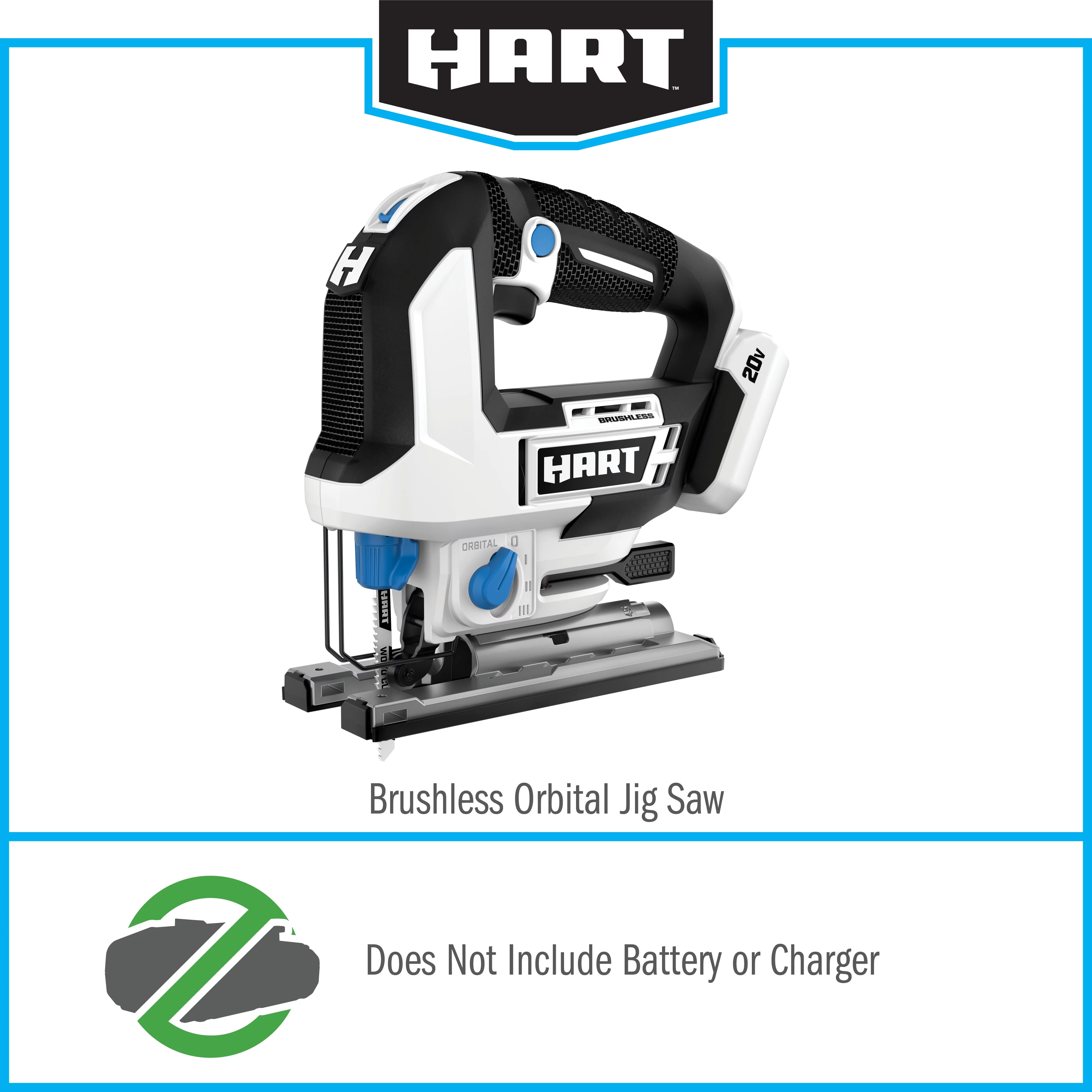 HART 20-Volt Battery-Powered Brushless Orbital Jigsaw (Battery Not Included) - Cheap Fitting