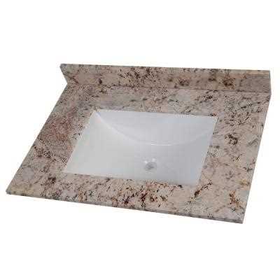 Home Decorators Collection 31 in. W x 22 in. D Stone White Rectangular Single Sink Vanity Top in Rustic Gold - Cheap Fitting