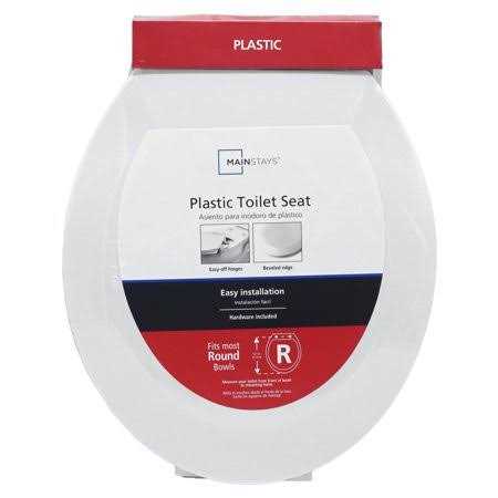 Mainstays White Round Plastic Toilet Seat - Cheap Fitting