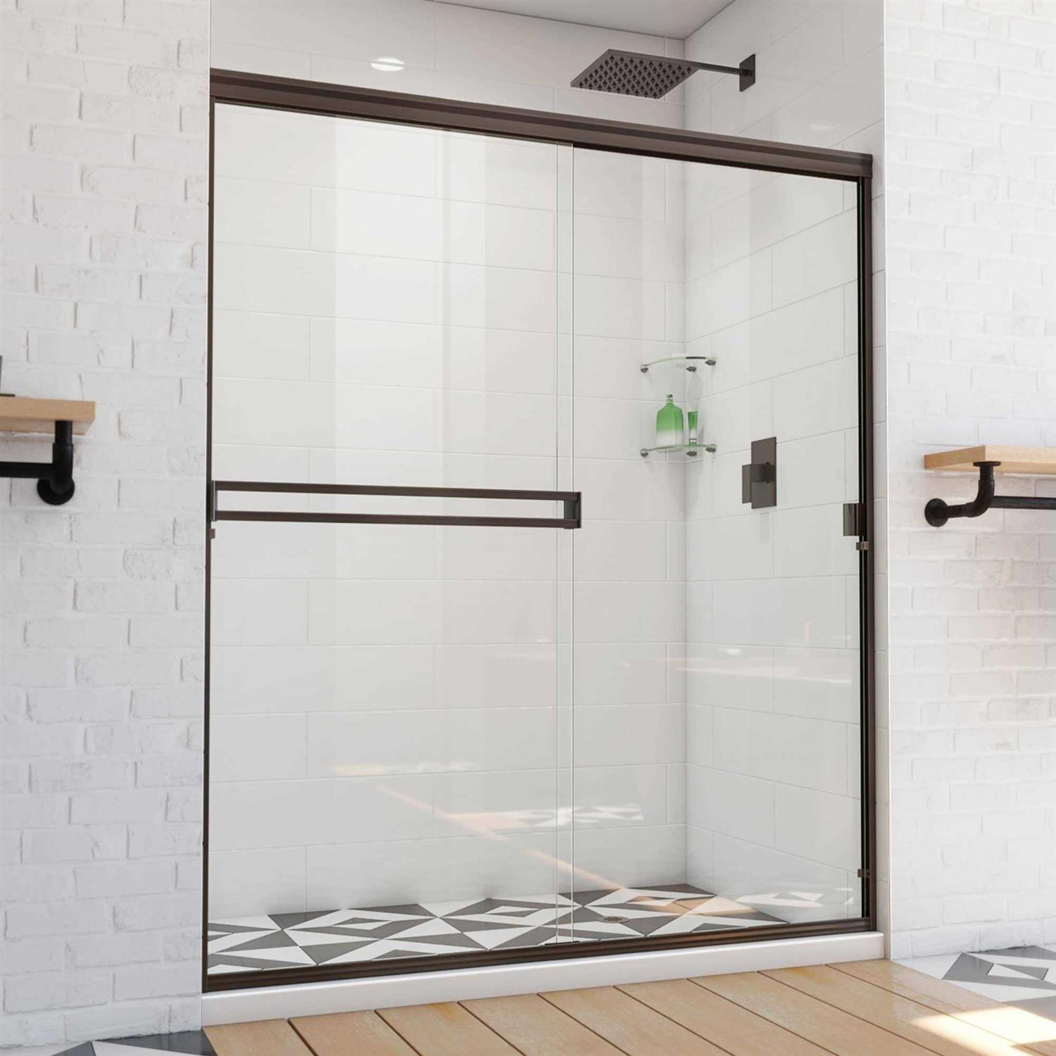 DreamLine Alliance Pro BG 56-60 in. W x 70 3/8 in. H Semi-Frameless Sliding Shower Door SDAB60A700VXX06 - Cheap Fitting