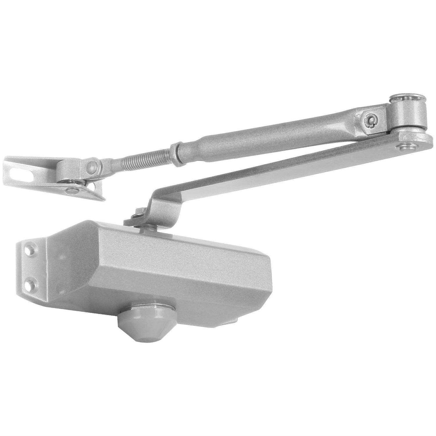 Automatic Door Closer Adjustable Spring Hydraulic Door Closer Aluminum Finish Automatic Door Closing Commercial & Home Use for 45KG Middle-Weight - Cheap Fitting