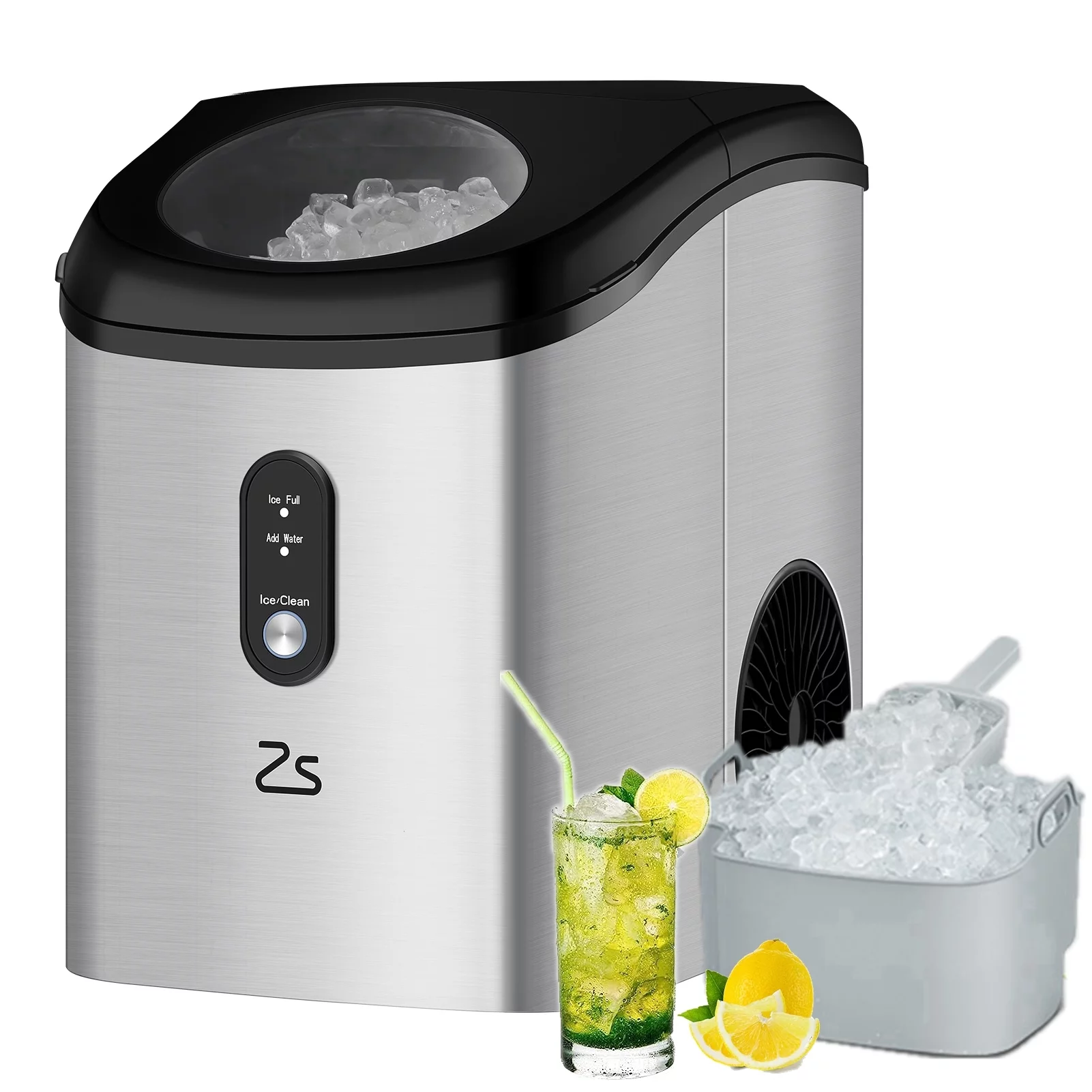 Entcook 33Lbs/24H Crunchy Chewable Nugget Ice Maker Countertop, Portable with Ice Scoop - Cheap Fitting