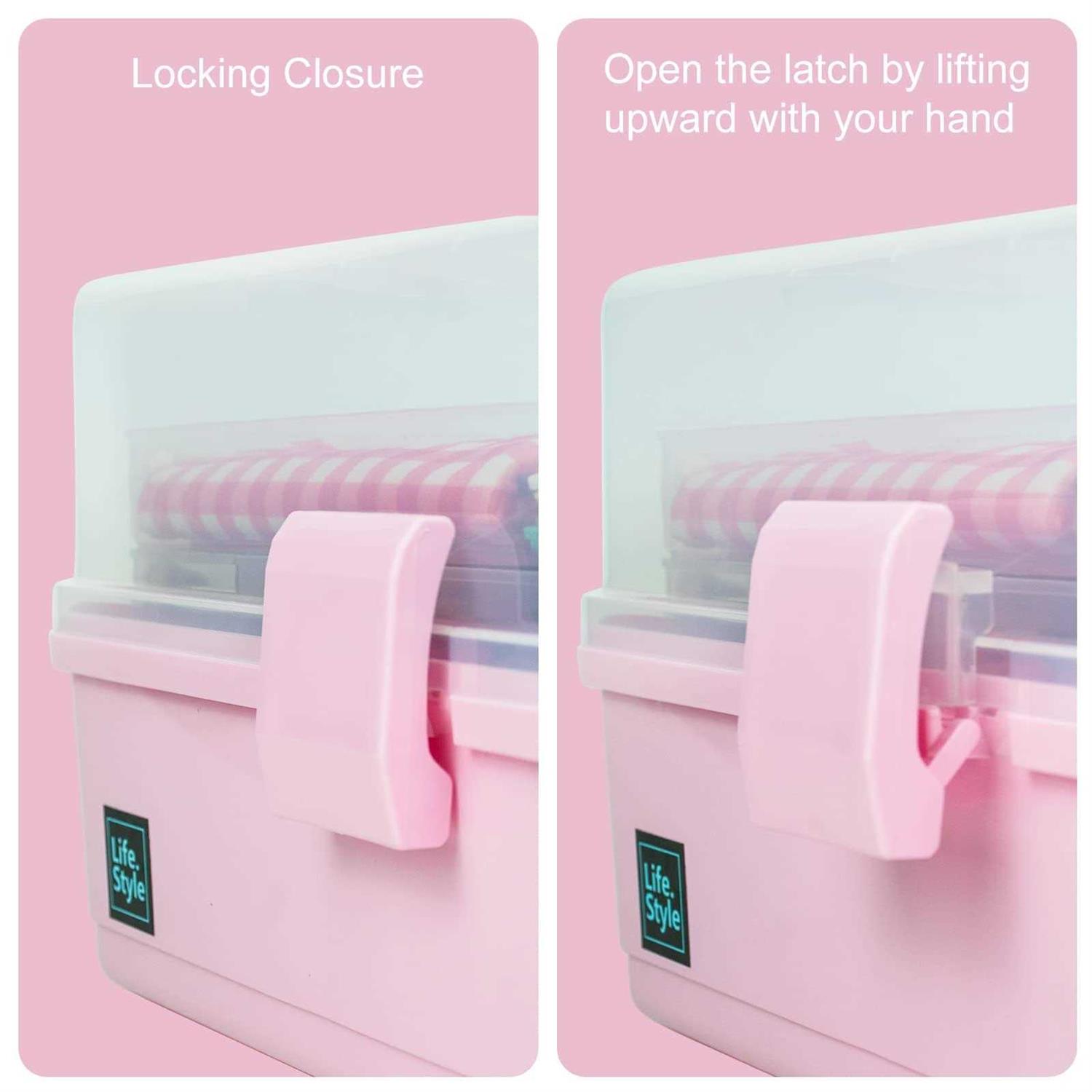 Creahaus 13 inch Art Craft Organizer Storage Box with 3 Layers - Cheap Fitting