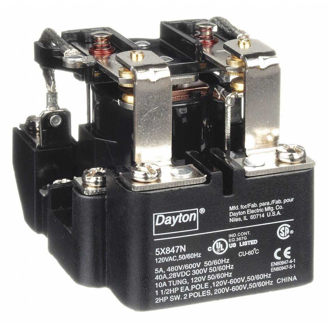 Dayton Open Power Relay,8 Pin,120VAC,DPDT 5X847 - Cheap Fitting