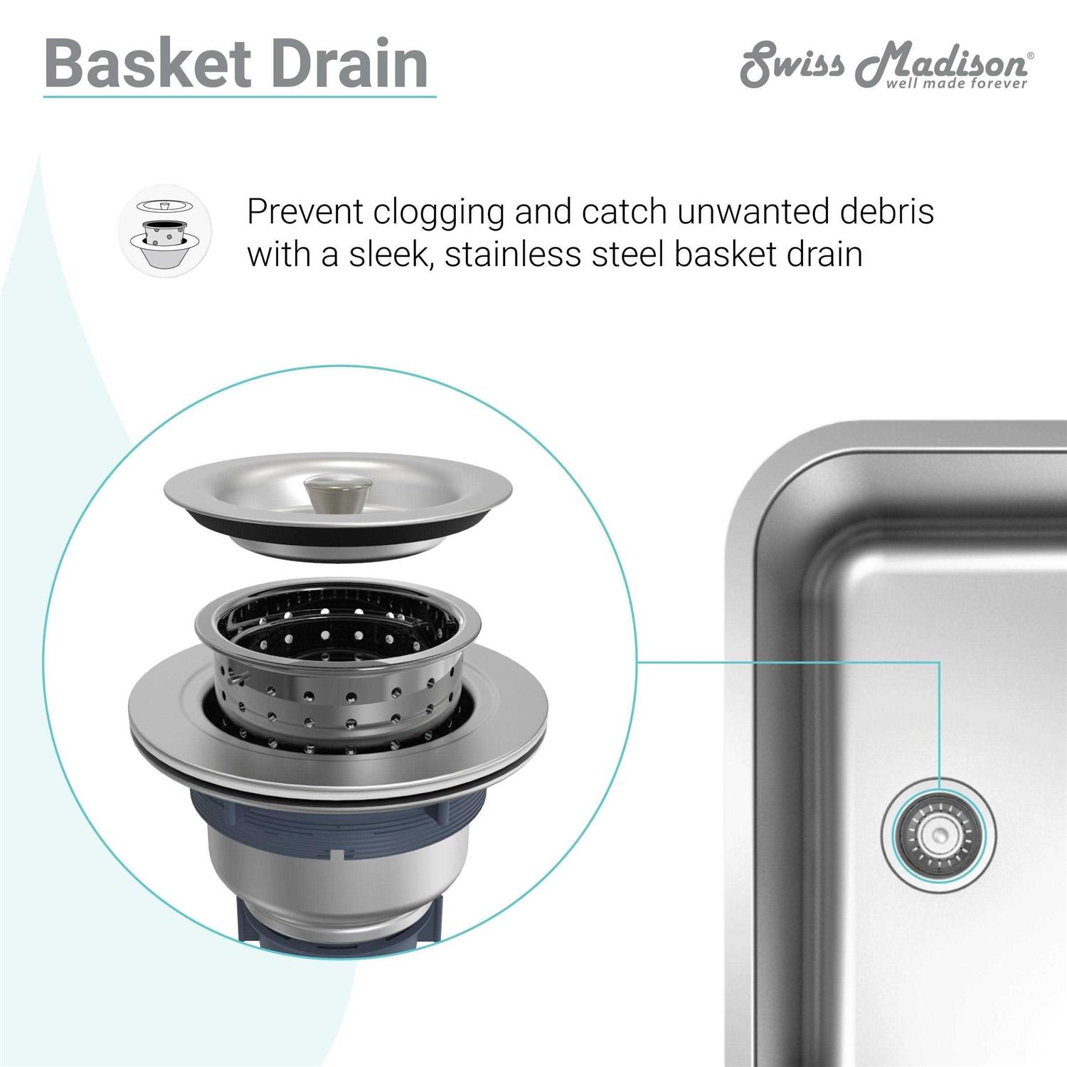 Swiss Madison Ouvert 33 x 22 Stainless Steel SM-KT661 - Cheap Fitting