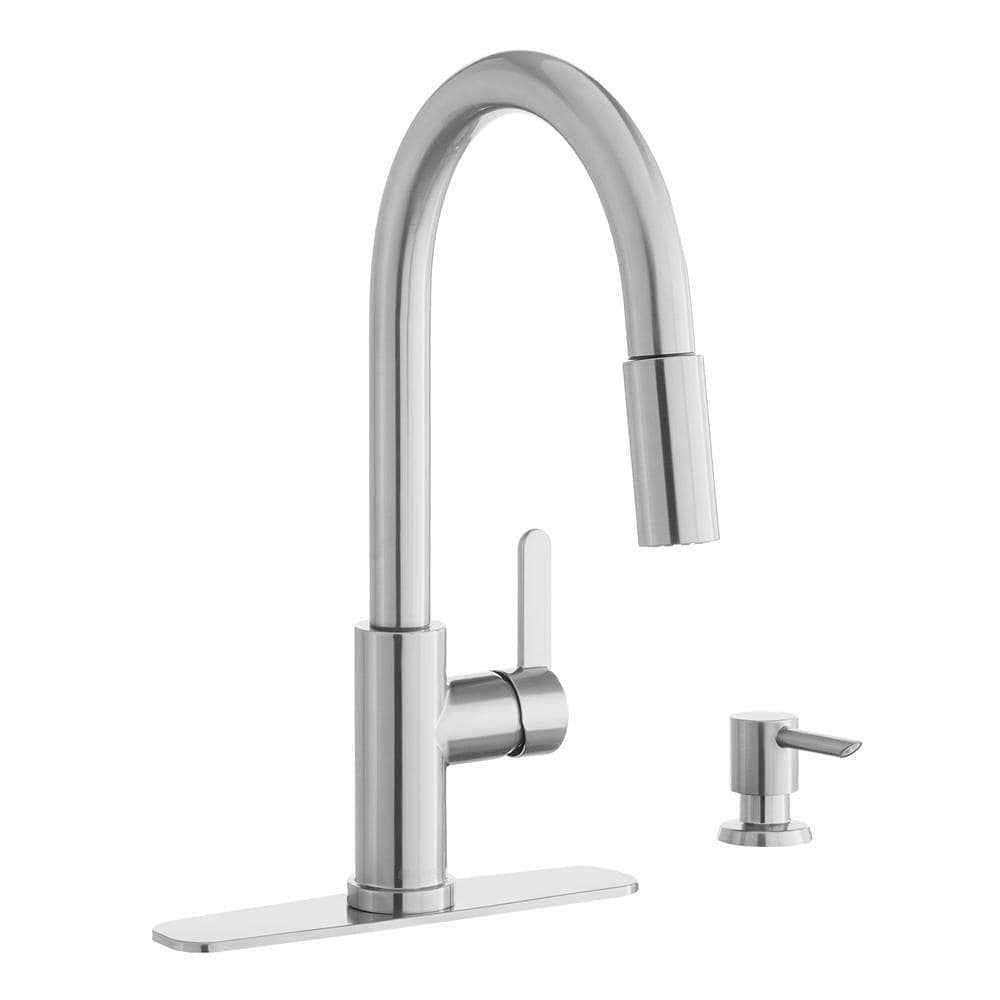 Glacier Bay Paulina Single Handle Pull Down Sprayer Kitchen Faucet with TurboSpray Soap Dispenser - Cheap Fitting