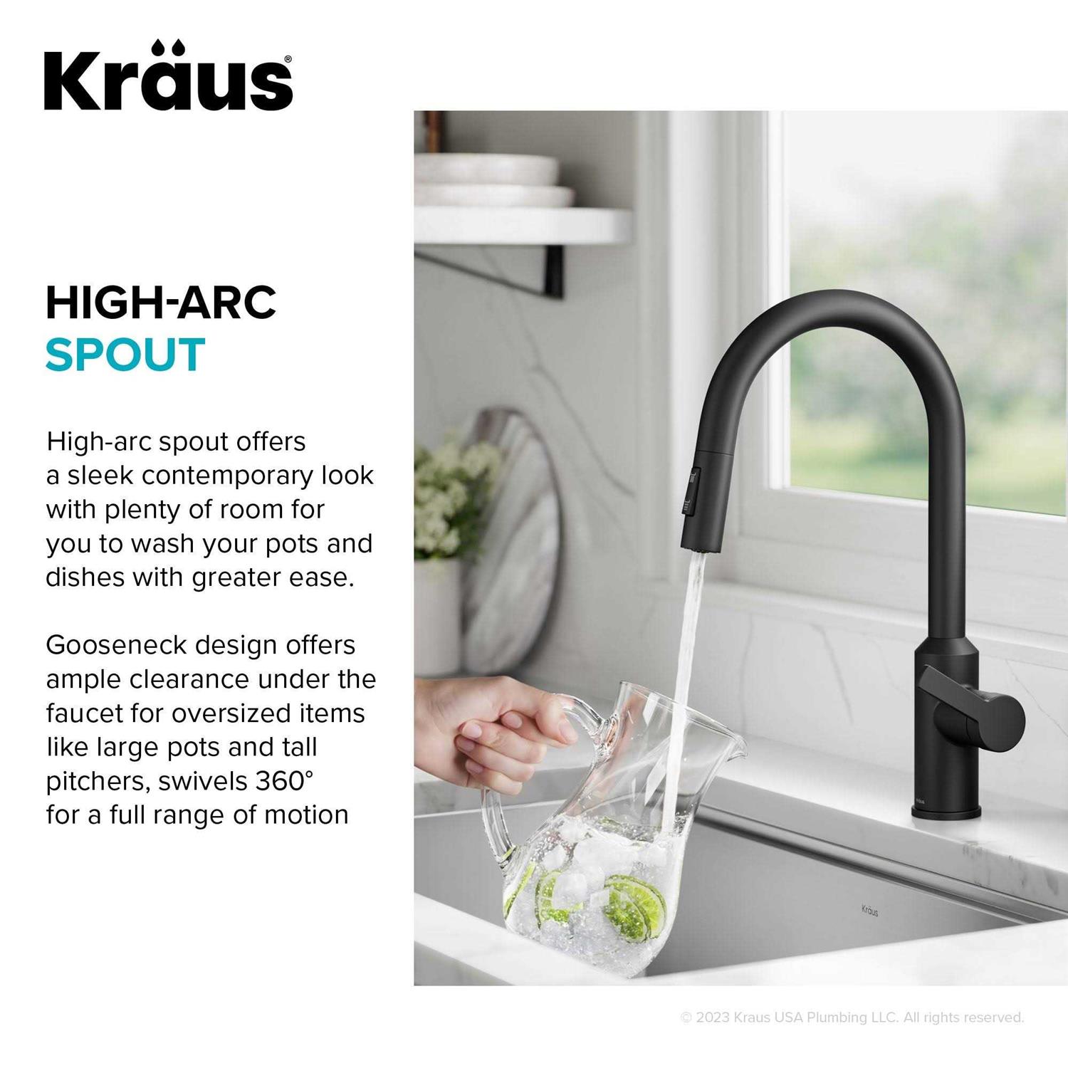 Kraus Oletto Touchless Sensor Pull-Down Single Handle Kitchen Faucet KSF-2830 - Cheap Fitting
