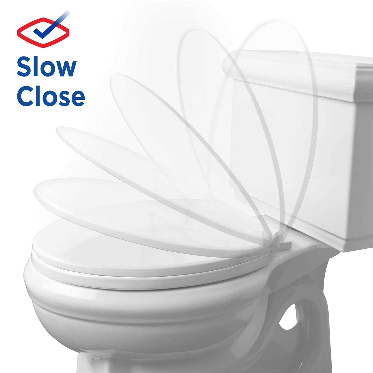 Clorox Antimicrobial Elongated Stay Fresh Scented Plastic Toilet Seat with Easy-Off Hinges - Cheap Fitting