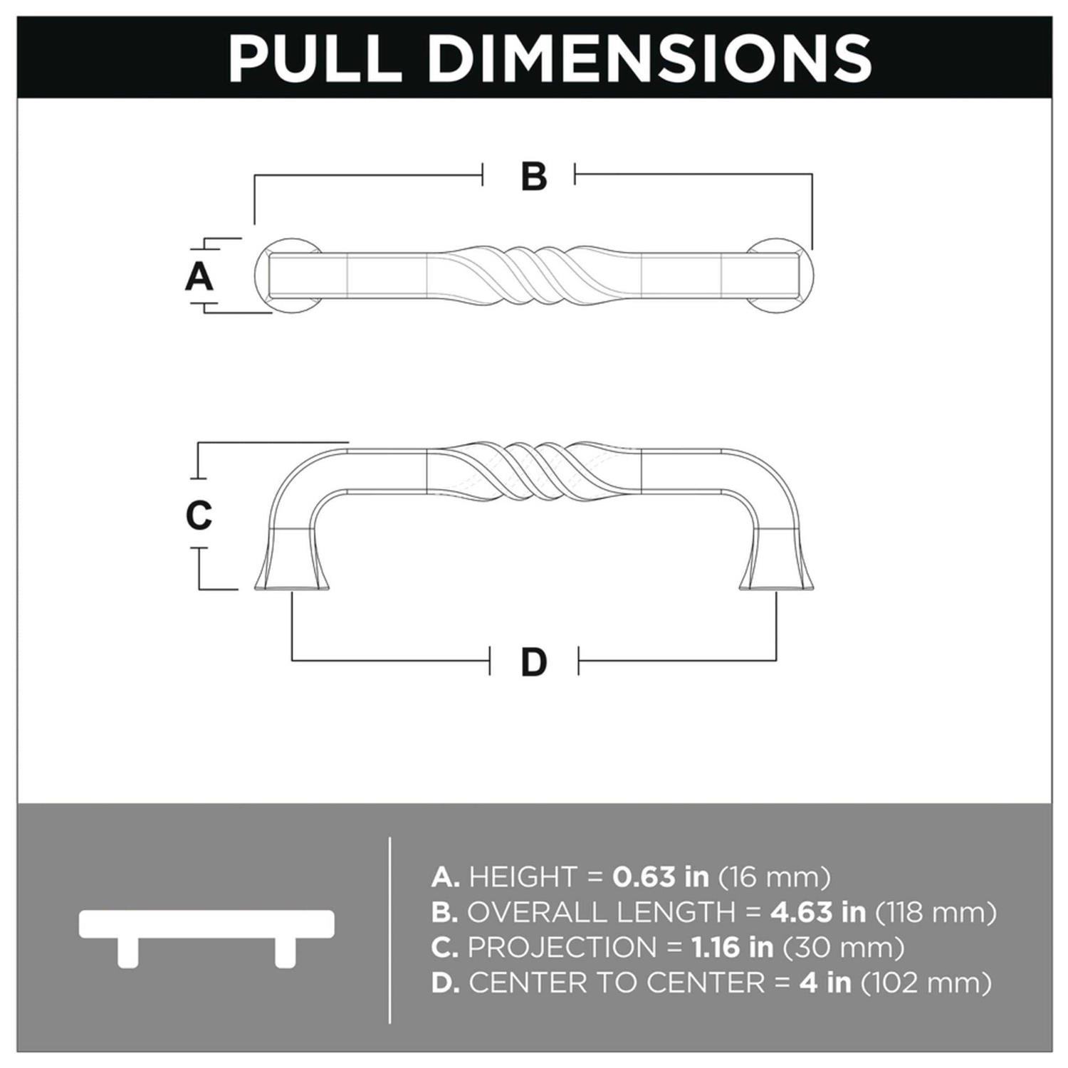 Liberty 4” Iron Craft Rustic Pull P28376 - Cheap Fitting