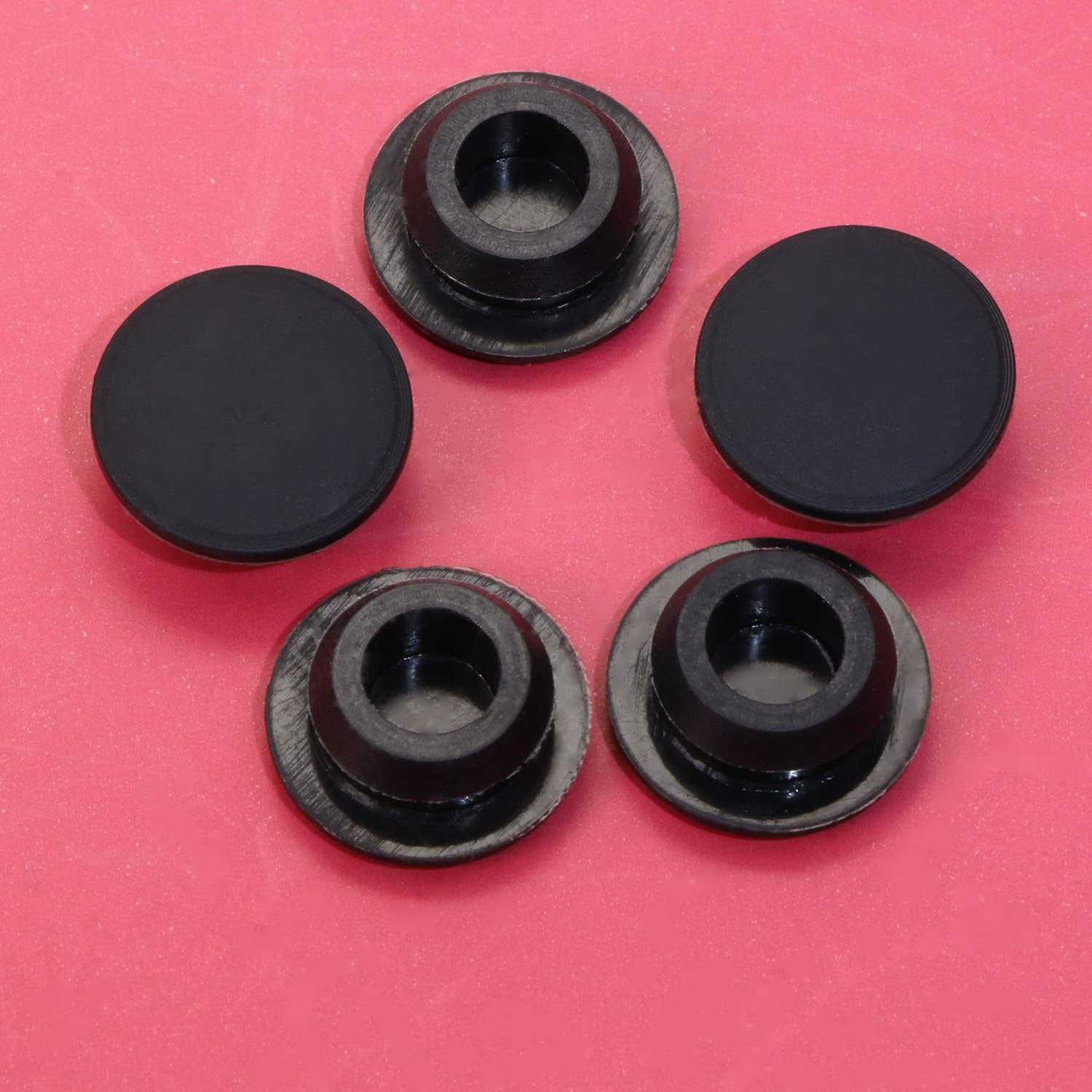 ONLYKXY 5 Pcs Black Diameter Silicone Round Snap in Type Locking Furniture Hole Plugs Button Protective Cover Cap Head - Cheap Fitting