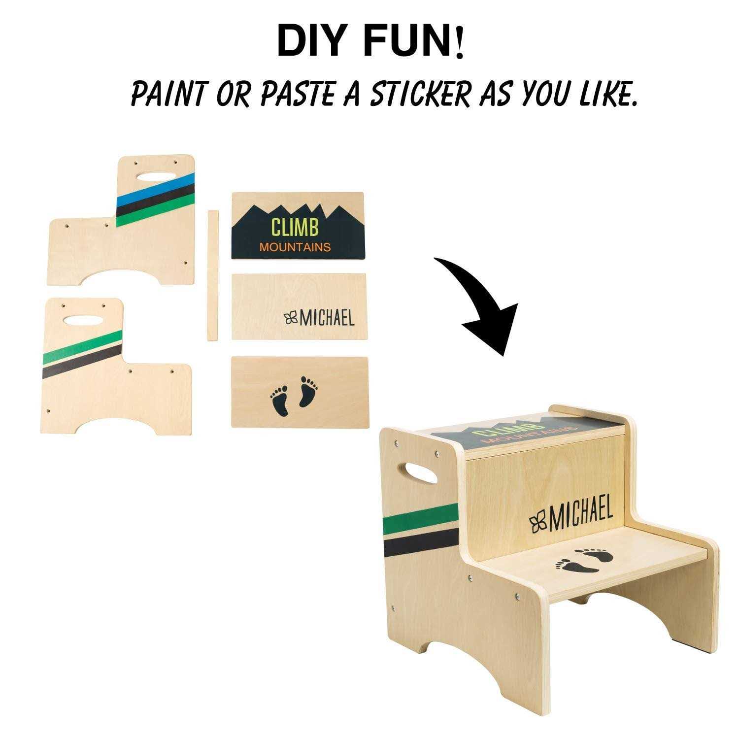 Wood City Wooden Toddler Step Stool for Kids Bathroom Potty Stool & Kitchen Stool - Cheap Fitting