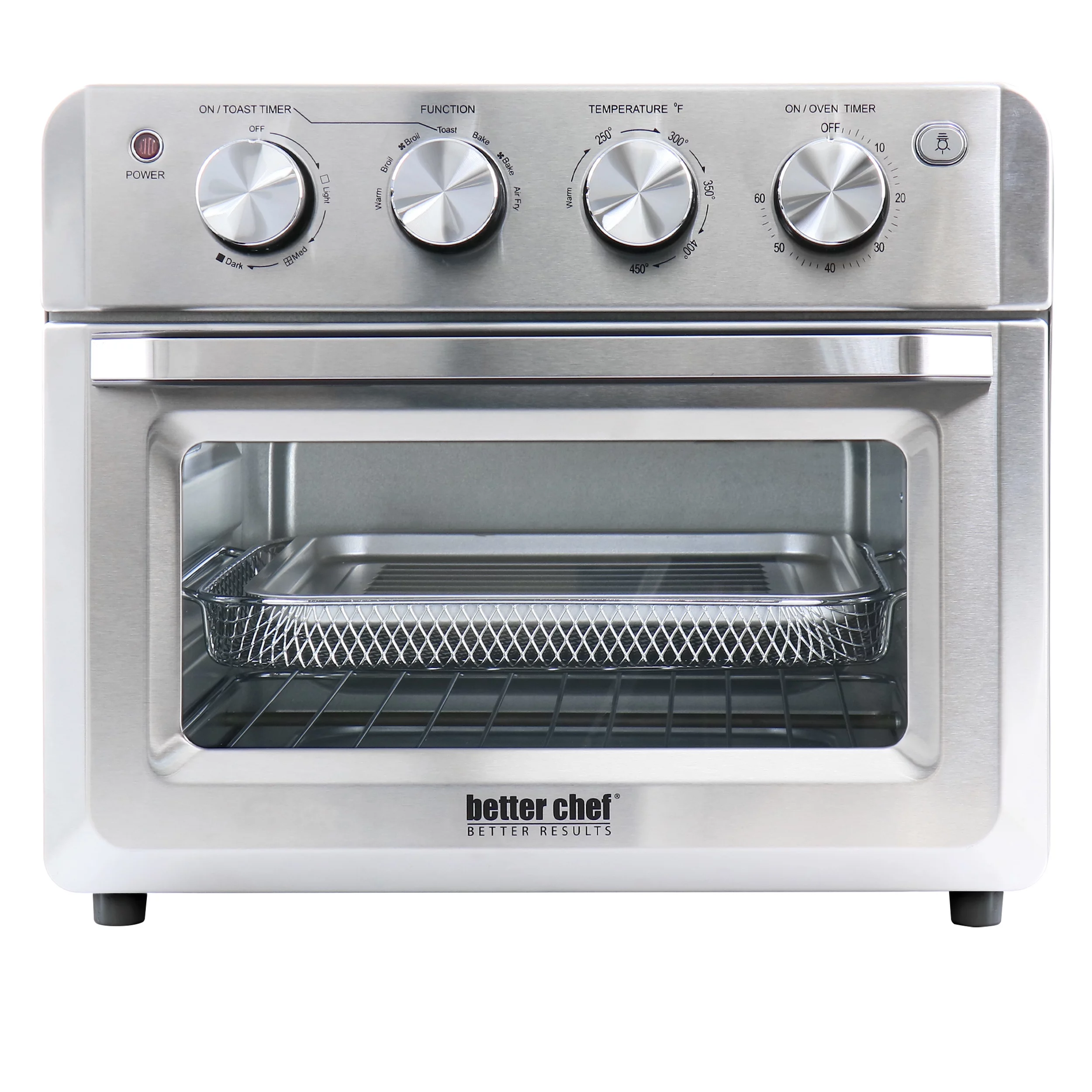 Better Chef Do-It-All 20 Liter Convection Air Fryer Toaster Broiler Oven in Silver - Cheap Fitting