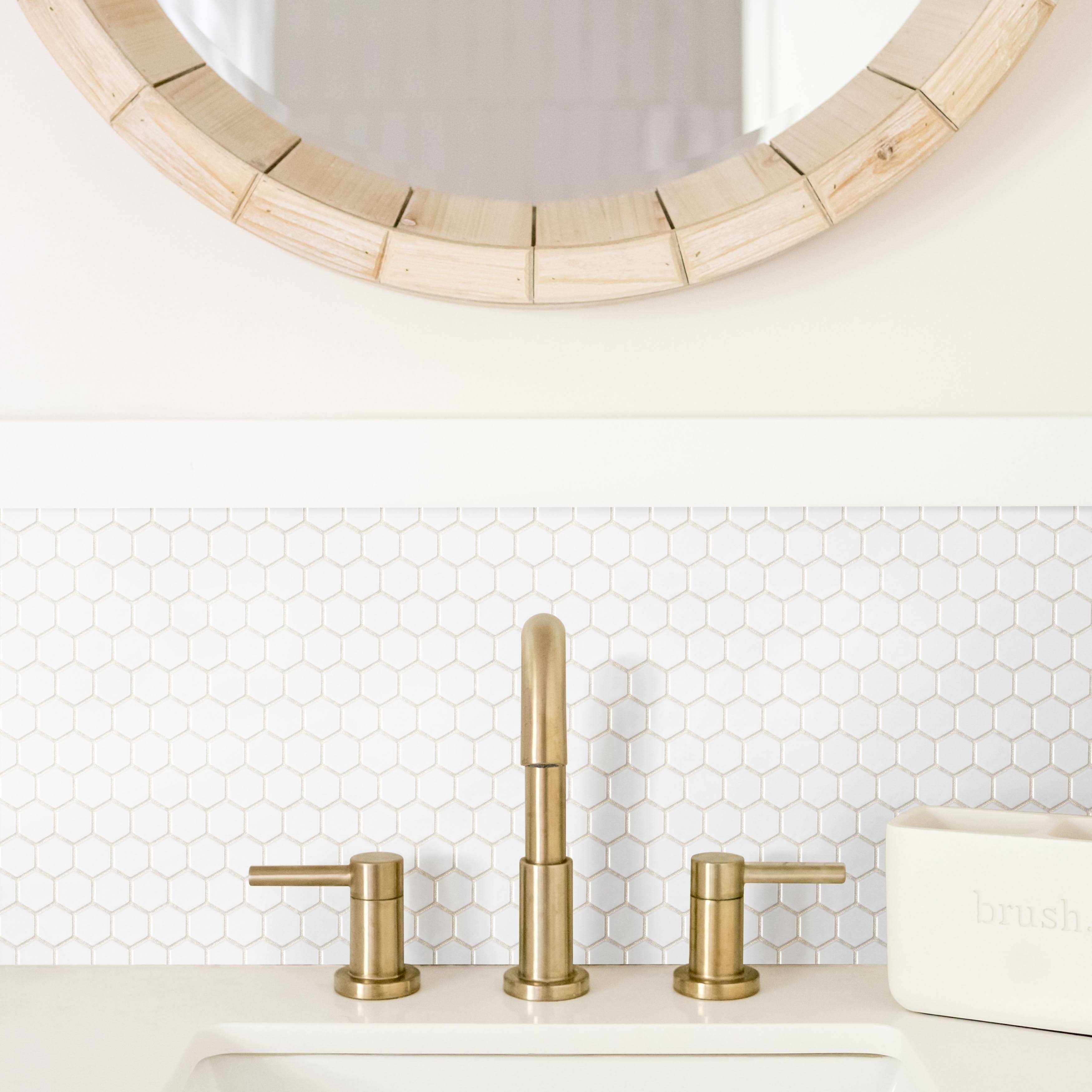 Hex Porcelain Honeycomb Mosaic Wall & Floor Tile Merola Tile - Cheap Fitting