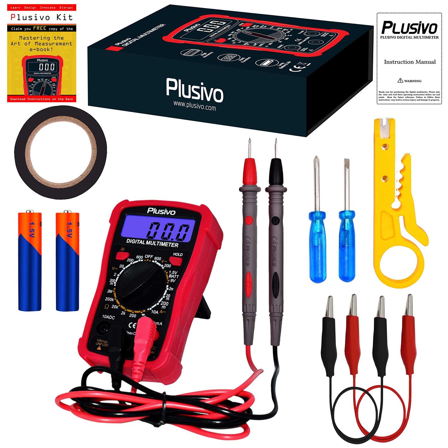 Plusivo Digital Multimeter Dc Ac Voltmeter Ohm Volt Amp Multi Tester for Voltage - Cheap Fitting