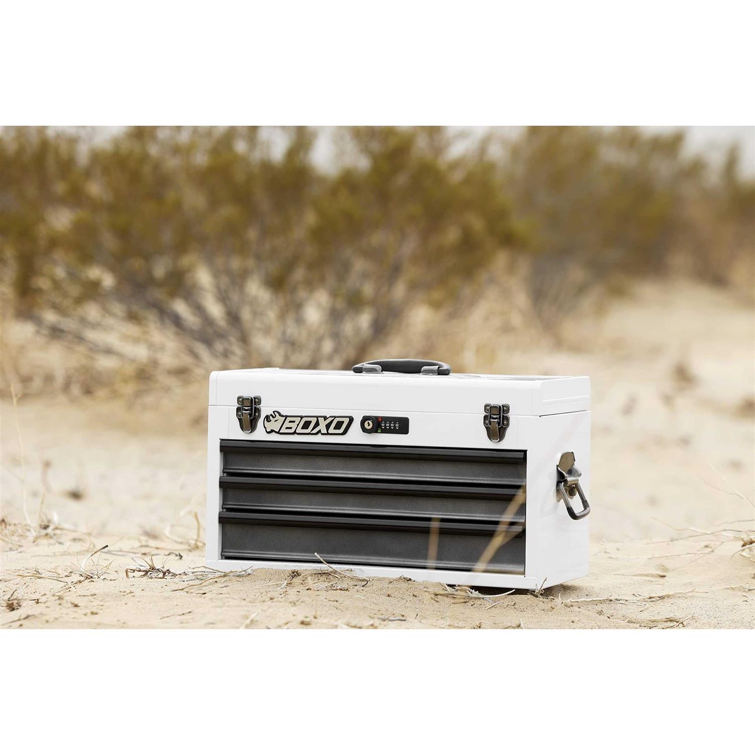 Boxo USA Hand Carry Tool Box 3-Drawer Heavy Duty Steel Toolbox with Lock System - Cheap Fitting