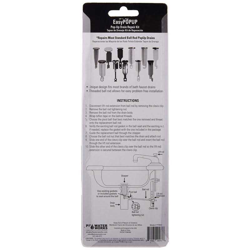 PF WaterWorks Universal Pop-Up Drain Repair Kit - Cheap Fitting
