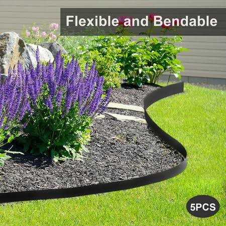 Oukaning 5 PCS Metal Landscape Edging Lawn Edging Garden Border Yard Barrier - Cheap Fitting