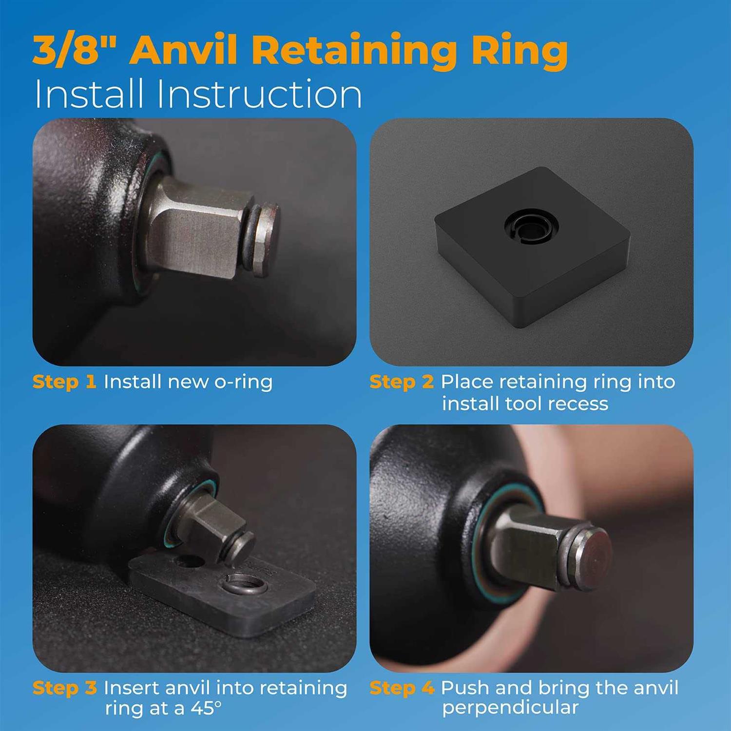 3/8 Impact Retaining Ring Fits Milwaukee 3/8 Impact Friction Ring Clip With O-Ring,Impact Hog Ring Replacement For Milwaukee Type Wrenches - Cheap Fitting