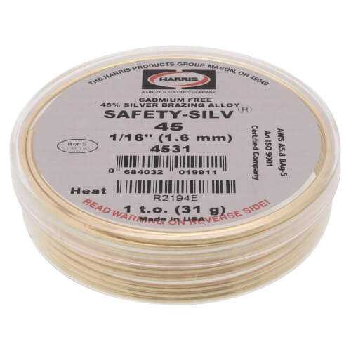 Harris Safety-Silv 45 Silver Brazing Alloy 76310 - Cheap Fitting